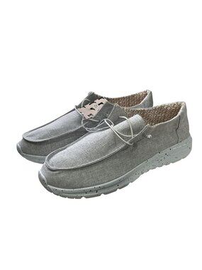 Men's Gray Lightweight Casual Slip-On Shoes Size 12 With Speckled Sole & Geometr